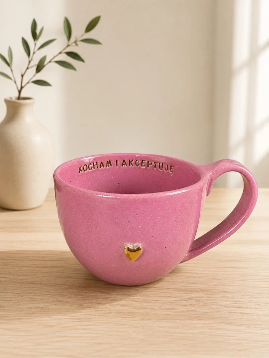 Kubek 400 ml różowy kocham i akceptuję.jpg